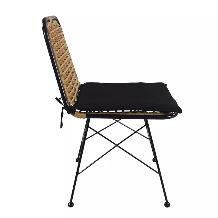 Καρέκλα Κήπου ArteLibre ATILIUS Φυσικό/Μαύρο Μέταλλο/Rattan 46x59x83cm