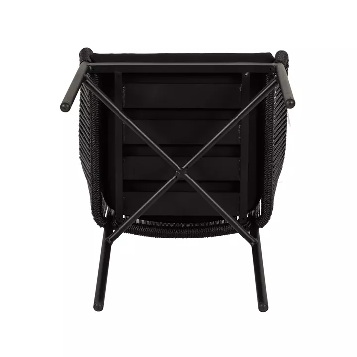 Πολυθρόνα Κήπου ArteLibre KAGERA Μαύρο Αλουμίνιο/Rattan 45x42x84cm