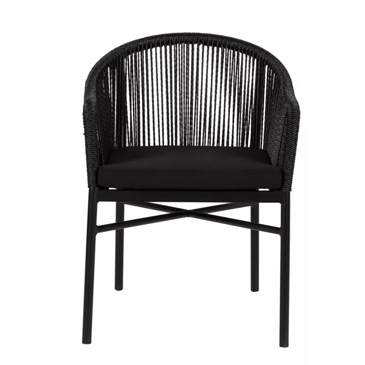 Πολυθρόνα Κήπου ArteLibre KAGERA Μαύρο Αλουμίνιο/Rattan 45x42x84cm