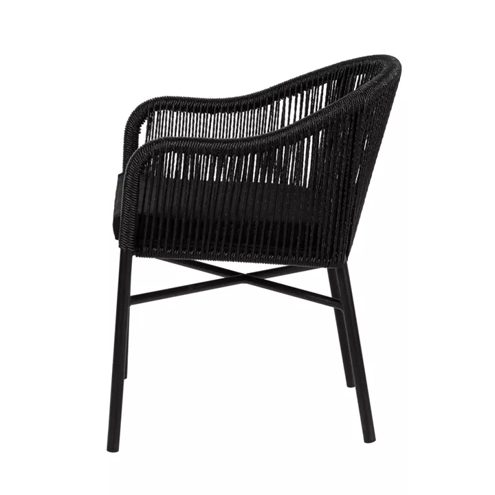 Πολυθρόνα Κήπου ArteLibre KAGERA Μαύρο Αλουμίνιο/Rattan 45x42x84cm