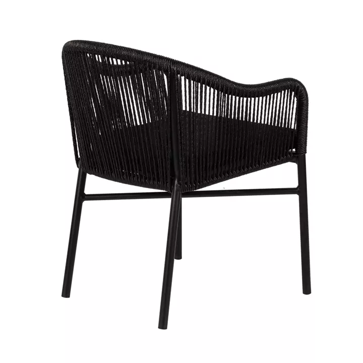 Πολυθρόνα Κήπου ArteLibre KAGERA Μαύρο Αλουμίνιο/Rattan 45x42x84cm