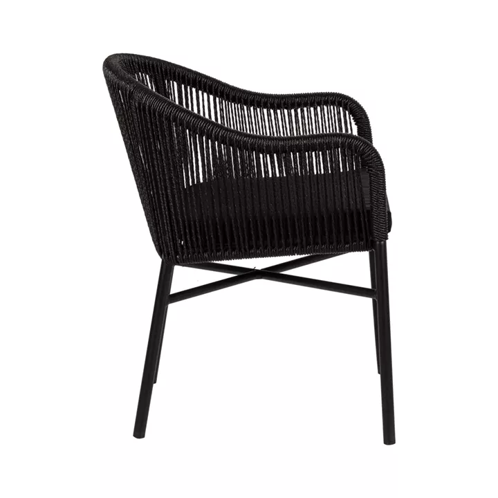 Πολυθρόνα Κήπου ArteLibre KAGERA Μαύρο Αλουμίνιο/Rattan 45x42x84cm