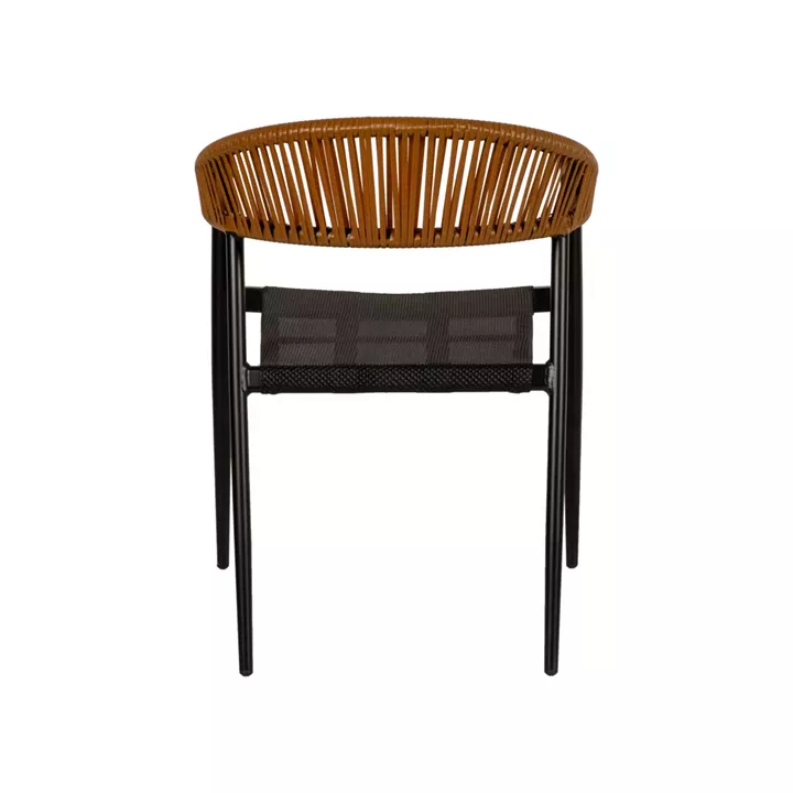 Πολυθρόνα Κήπου ArteLibre LIVINGSTONE Μαύρο/Καφέ Αλουμίνιο/Rattan 56x55x76cm