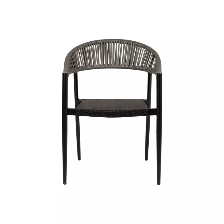 Πολυθρόνα Κήπου ArteLibre LIVINGSTONE Μαύρο/Γκρι Αλουμίνιο/Rattan 56x55x76cm