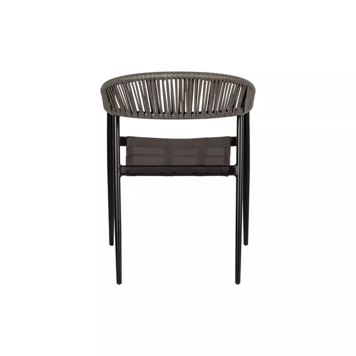 Πολυθρόνα Κήπου ArteLibre LIVINGSTONE Μαύρο/Γκρι Αλουμίνιο/Rattan 56x55x76cm