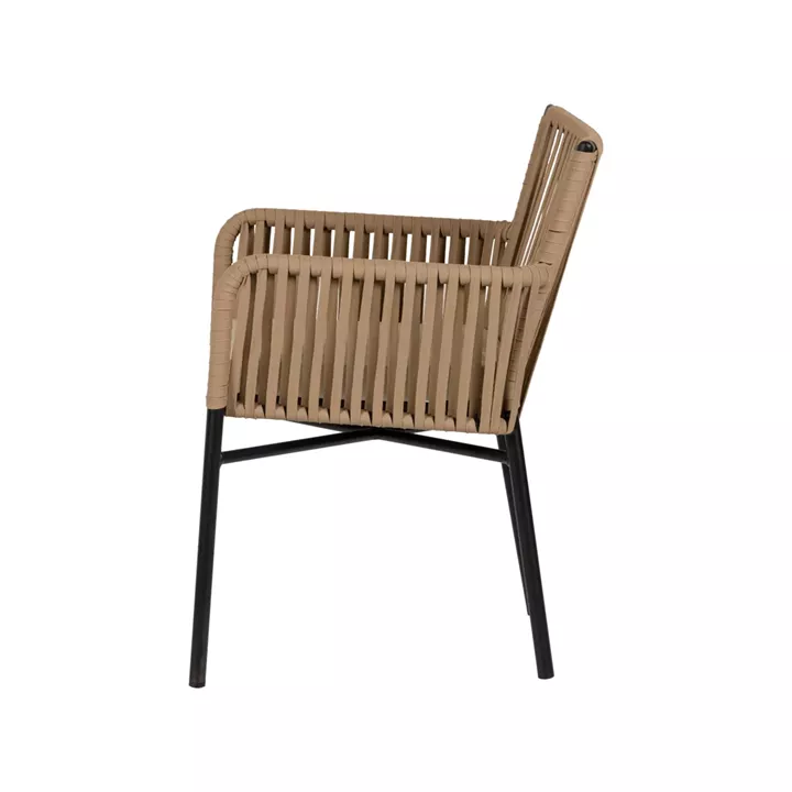 Πολυθρόνα Κήπου ArteLibre BLUENILE Μπεζ/Μαύρο Αλουμίνιο/Rattan 56x60x83cm