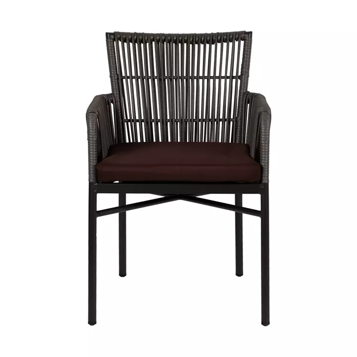 Πολυθρόνα Κήπου ArteLibre BLUENILE Μαύρο/Γκρι Αλουμίνιο/Rattan 55x65x81cm