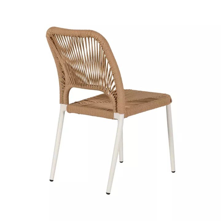 Καρέκλα Κήπου ArteLibre TINKISSO Λευκό/Φυσικό Αλουμίνιο/Rattan 45x63x82cm