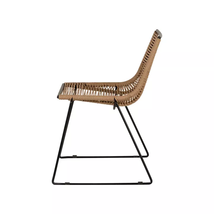 Καρέκλα Κήπου ArteLibre DERNA Φυσικό/Μαύρο Μέταλλο/Rattan 57x59x80cm