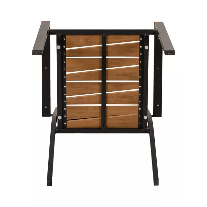 Πολυθρόνα Κήπου ArteLibre OUZOUD Γκρι/Καρυδί Αλουμίνιο/Ξύλο 57x57x84cm