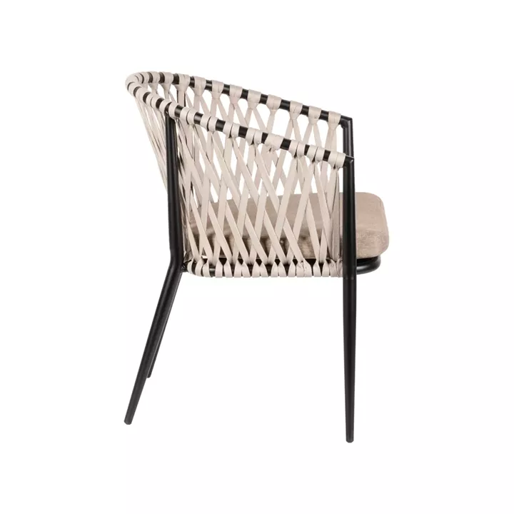 Πολυθρόνα Κήπου ArteLibre HOWICK Γκρι/Μαύρο Αλουμίνιο/Ύφασμα 56x61x78cm