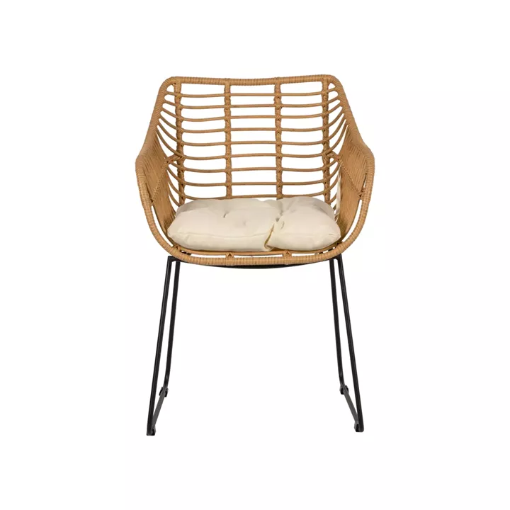 Πολυθρόνα Κήπου ArteLibre KALAMBO Φυσικό/Μαύρο Αλουμίνιο/Rattan 56x57x81cm