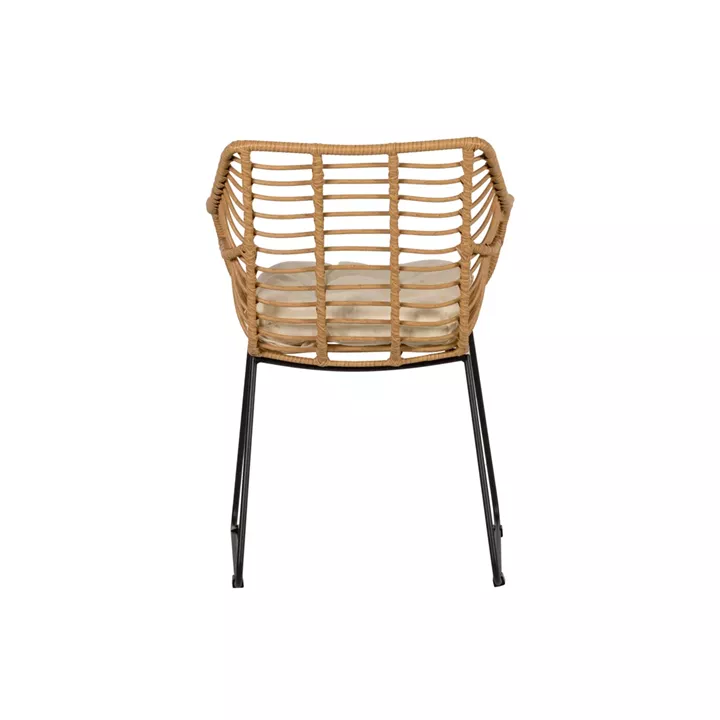 Πολυθρόνα Κήπου ArteLibre KALAMBO Φυσικό/Μαύρο Αλουμίνιο/Rattan 56x57x81cm