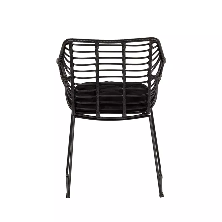 Πολυθρόνα Κήπου ArteLibre KALAMBO Μαύρο Αλουμίνιο/Rattan 56x57x81cm
