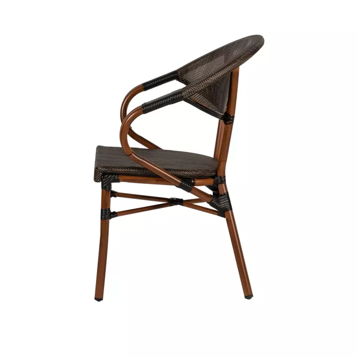 Πολυθρόνα Κήπου ArteLibre DALILA Καφέ/Μπαμπού Αλουμίνιο/Ύφασμα 57x57x82cm