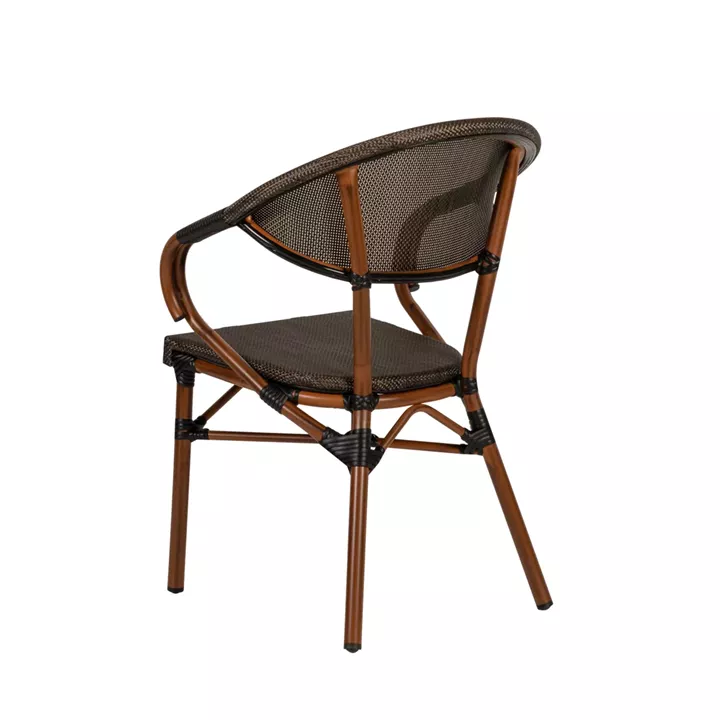 Πολυθρόνα Κήπου ArteLibre DALILA Καφέ/Μπαμπού Αλουμίνιο/Ύφασμα 57x57x82cm