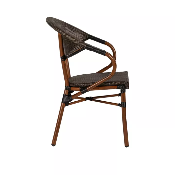 Πολυθρόνα Κήπου ArteLibre DALILA Καφέ/Μπαμπού Αλουμίνιο/Ύφασμα 57x57x82cm