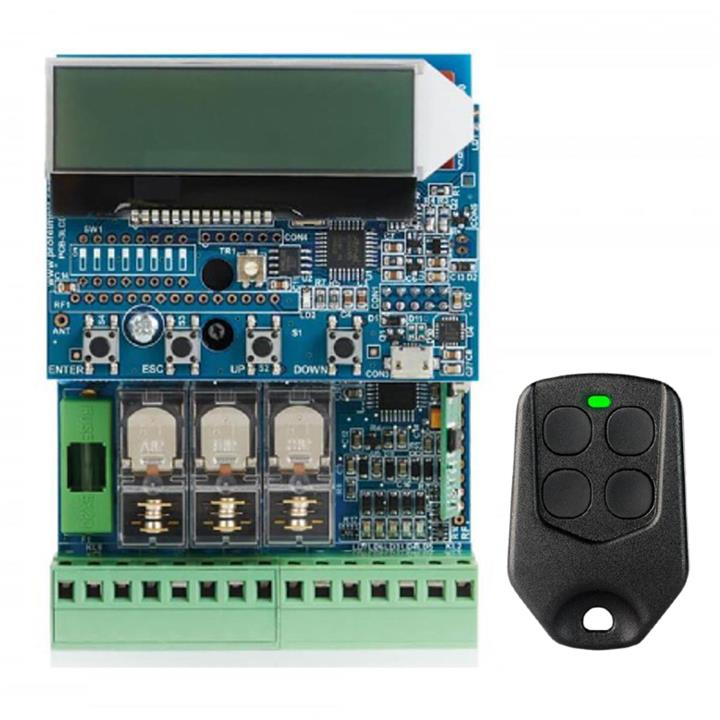 4033 LCD Profelmnet Πίνακας ελέγχου αυτοματισμός για μοτέρ συρόμενης γκαραζόπορτας, ανοιγόμενης Μ/Φ, ρολού και μπάρες 230VDC Κυλιόμενου κωδικού με 1 χειριστήριο