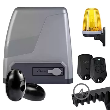 PROFELMNET Triton 8, Full Pack 230V έως 800kg, με πλαστική κρεμαγιέρα, πλήρες κιτ εγκατάστασης για συρόμενη γκαραζόπορτα, VBstore