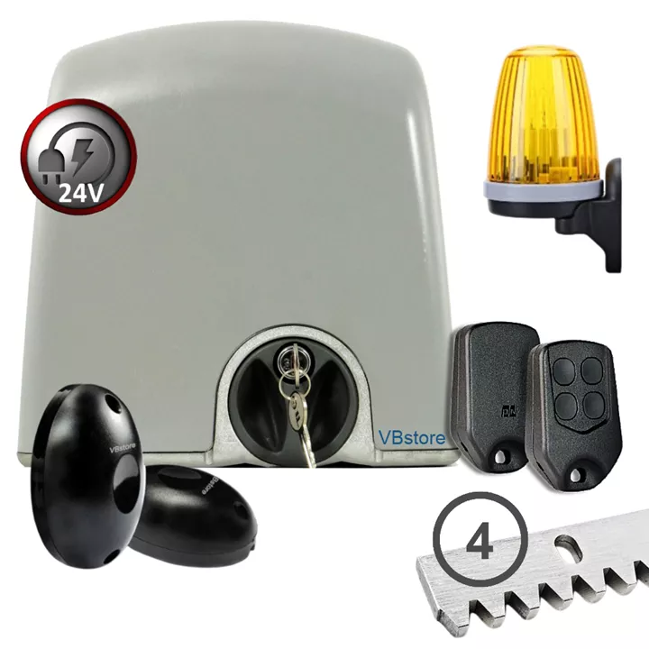 PROTECO Strike 6 FULL PACK με 1 τηλεχειριστήριο | Μηχανισμός συρόμενης γκαραζόπορτας 24V έως 600kg