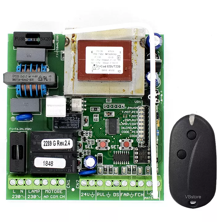 SEAV LRS 2102 NEW (LRS 2289) με 1 τηλεχειριστήριο | Ηλεκτρονικός πίνακας για συρόμενη γκαραζόπορτα 230V