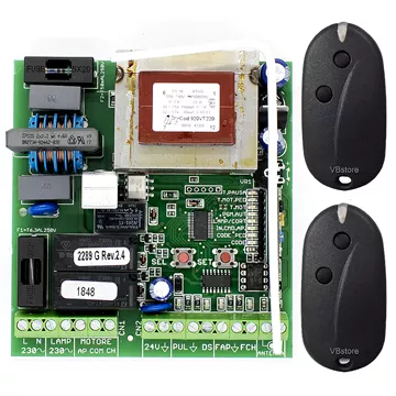 SEAV LRS 2102 NEW πίνακας ελέγχου 230V για συρόμενη γκαραζόπορτα με 2 τηλεχειριστήρια RS2N 433,92 MHz