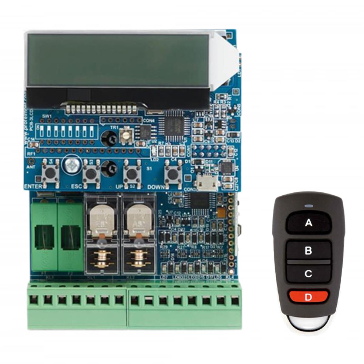 4050 LCD Profelmnet Πίνακας ελέγχου αυτοματισμός για μοτέρ 24VDC έως 200 watt. Σταθερού κωδικού με 1 χειριστήριο