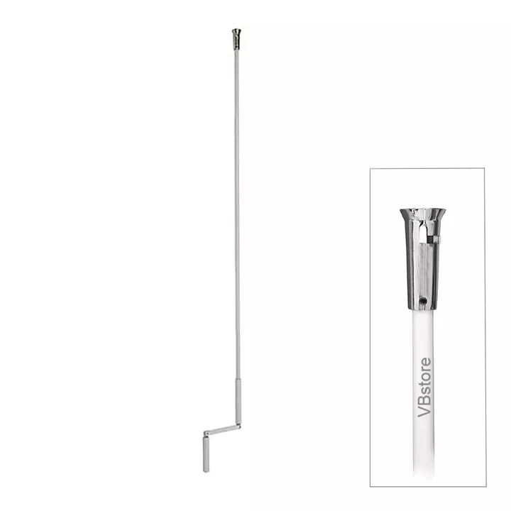 Κοντάρι μανιβέλας ρολού 1,5 m λευκό | Αποσπώμενο, κεφαλή καμπάνα