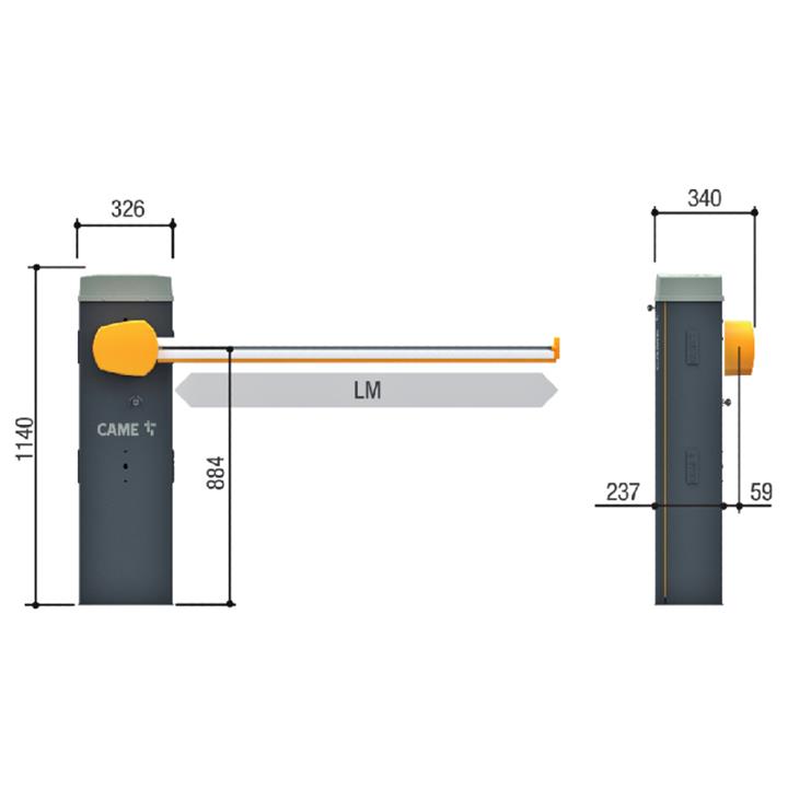 CAME GARD LS4 | Μπάρα διέλευσης οχημάτων 24V έως 3,8 m