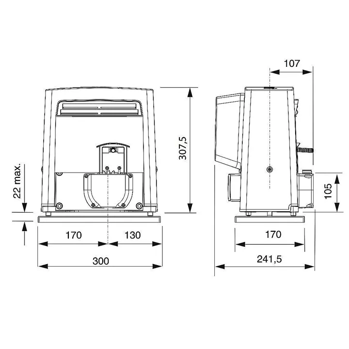 CAME BX 800 WiFi | Μοτέρ συρόμενης γκαραζόπορτας 230V 800kg με ένα τηλεχειριστήριο