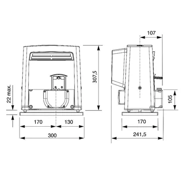 CAME BX 800 μοτέρ συρόμενης γκαραζόπορτας, διαστάσεις, VBstore