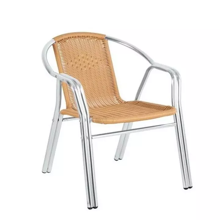 Πολυθρόνα ArteLibre Rattan Jupiter Μπεζ/Ασημί 58x64x67cm