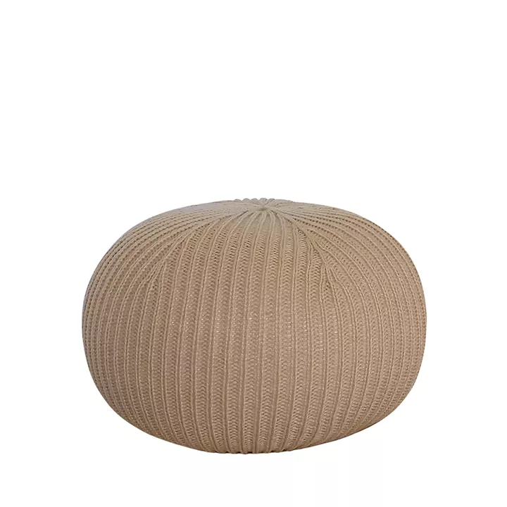 Πουφ Σκαμπό ArteLibre GULRU Αποσπώμενο Κάλυμμα Μπεζ Πλεκτό 50x50x35cm