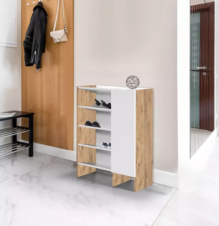 Παπουτσοθήκη ArteLibre RUBY Φυσικό/Λευκό Μοριοσανίδα 81x32x100cm