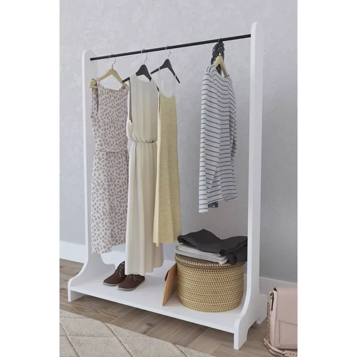 Κρεμάστρα Δαπέδου ArteLibre ORATILE Λευκό Μοριοσανίδα/Μέταλλο 89x35x128cm