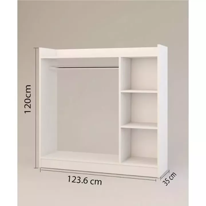 Κρεμάστρα Δαπέδου ArteLibre ZOLA Λευκό Μοριοσανίδα/Μέταλλο 123.6x35x120cm