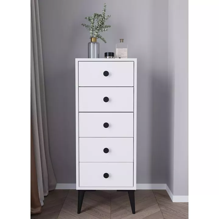 Συρταριέρα ArteLibre AMARI Λευκό Μοριοσανίδα 43x43x114cm