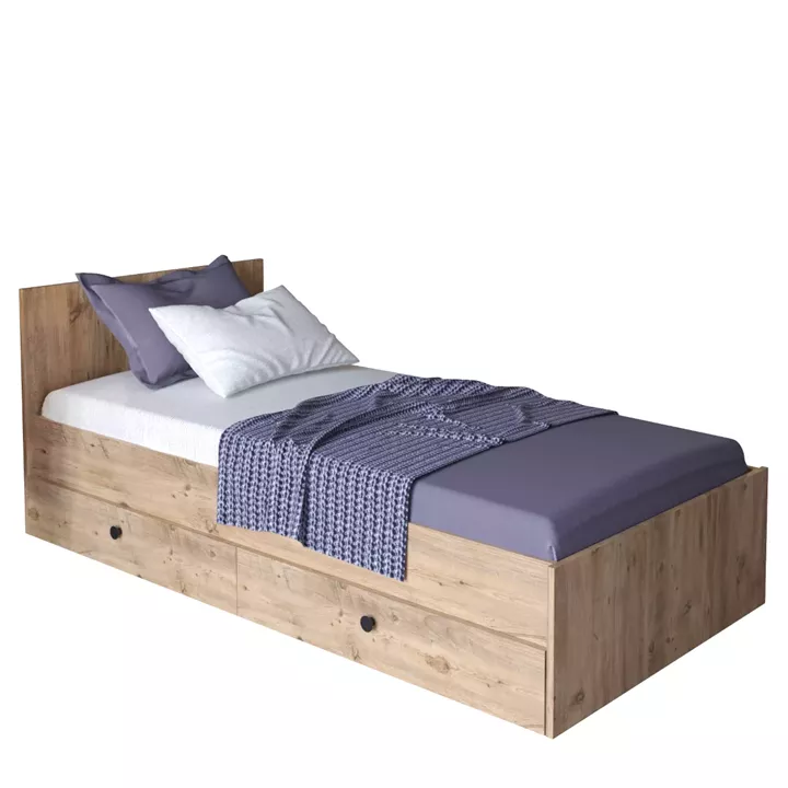 Κρεβάτι Μονό ArteLibre AMARI Δρυς Μοριοσανίδα 200x98cm