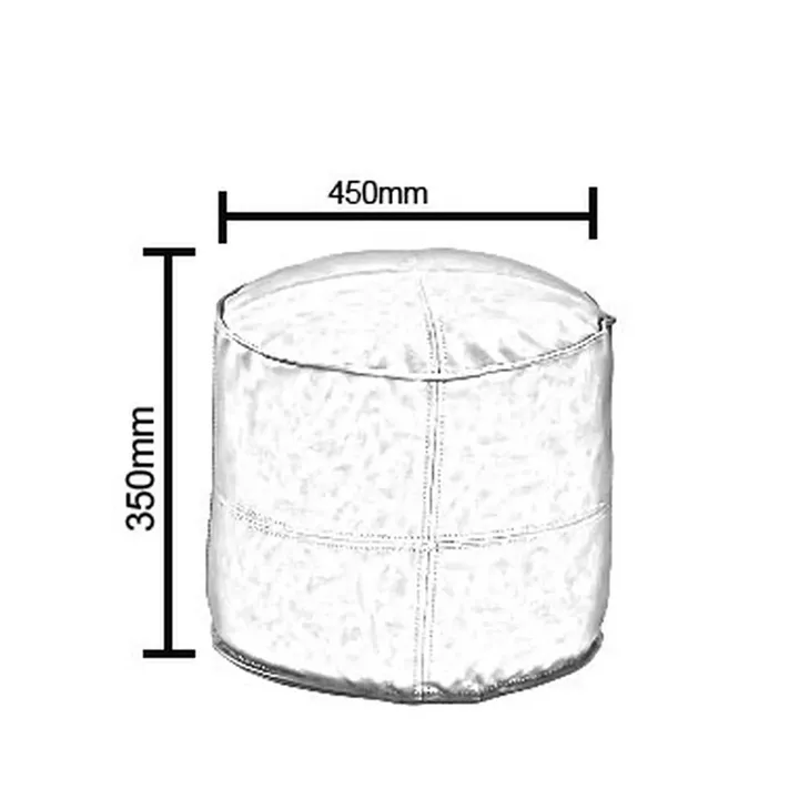 Πουφ ArteLibre CHISISI Μαύρο Δέρμα Φ45x35cm