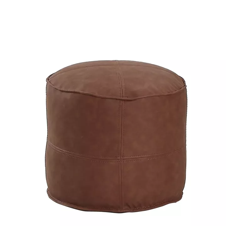 Πουφ ArteLibre CHISISI Camel Δέρμα Φ45x35cm