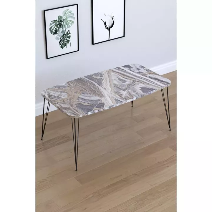 Τραπεζάκι Σαλονιού ArteLibre FEMI Γκρι Μοριοσανίδα/Μέταλλο 50x90x40cm