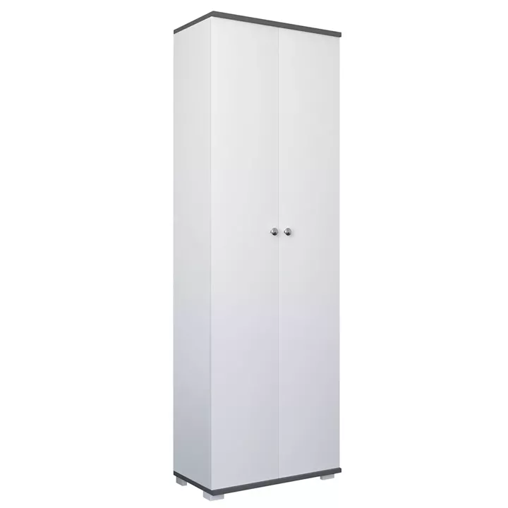 Ντουλάπι ArteLibre ROSELINE Λευκό/Ανθρακί Μοριοσανίδα 50x30x183cm