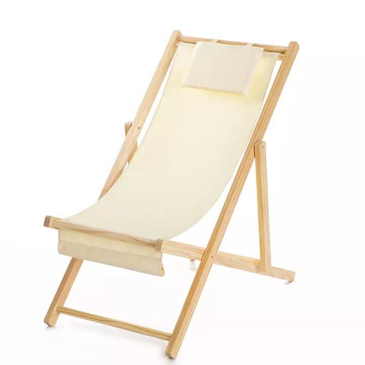 Καρέκλα Πτυσσόμενη ArteLibre TIOMAN Μπεζ Ξύλο/Ύφασμα 123x58x79-92cm