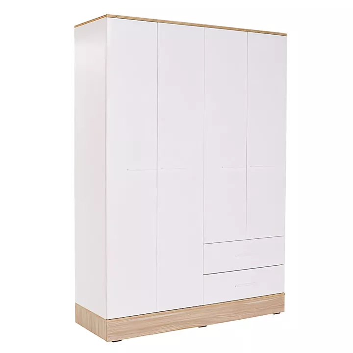 Ντουλάπα ArteLibre SASSA Λευκό/Φυσικό Μοριοσανίδα 120x50x195cm