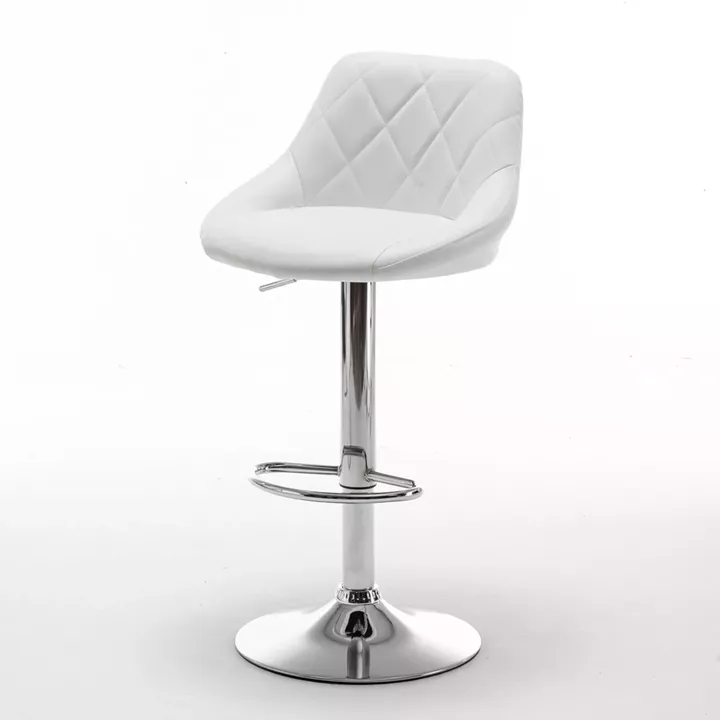 Σκαμπό Bar ArteLibre GARSA Με Πλάτη Πτυσσόμενο Λευκό PU/Μέταλλο 46x46x83-105cm