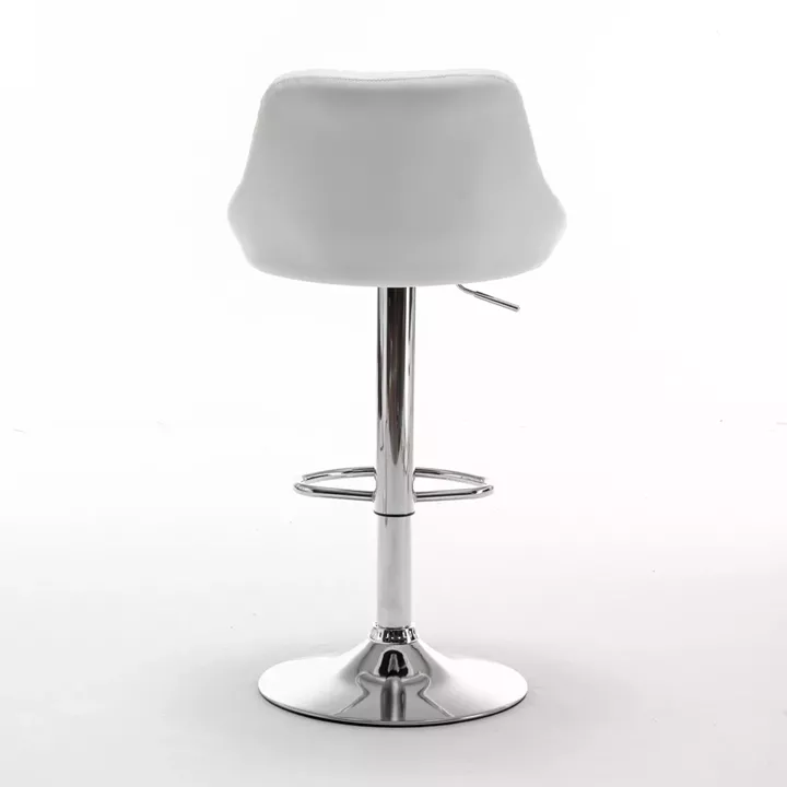 Σκαμπό Bar ArteLibre GARSA Με Πλάτη Πτυσσόμενο Λευκό PU/Μέταλλο 46x46x83-105cm