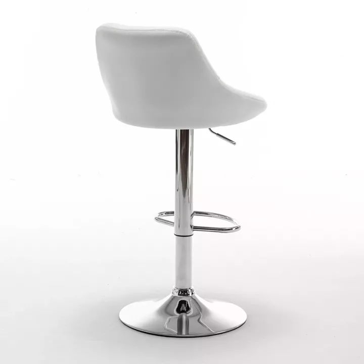 Σκαμπό Bar ArteLibre GARSA Με Πλάτη Πτυσσόμενο Λευκό PU/Μέταλλο 46x46x83-105cm