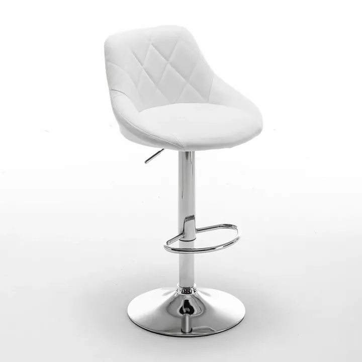 Σκαμπό Bar ArteLibre GARSA Με Πλάτη Πτυσσόμενο Λευκό PU/Μέταλλο 46x46x83-105cm