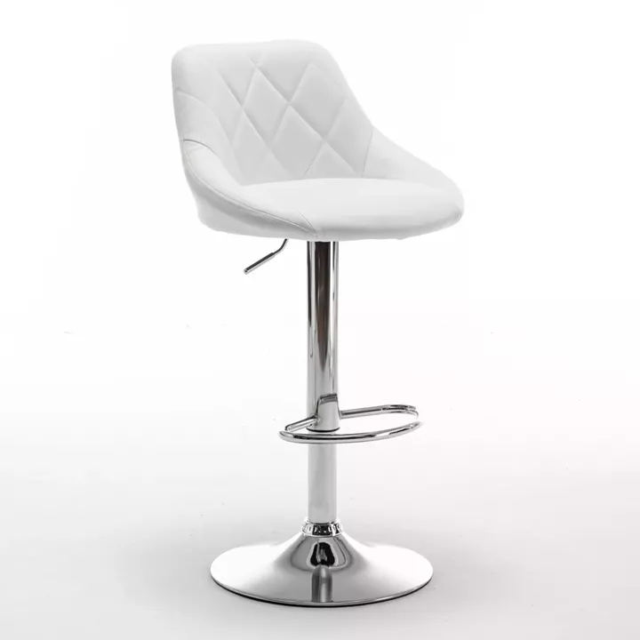 Σκαμπό Bar ArteLibre GARSA Με Πλάτη Πτυσσόμενο Λευκό PU/Μέταλλο 46x46x83-105cm