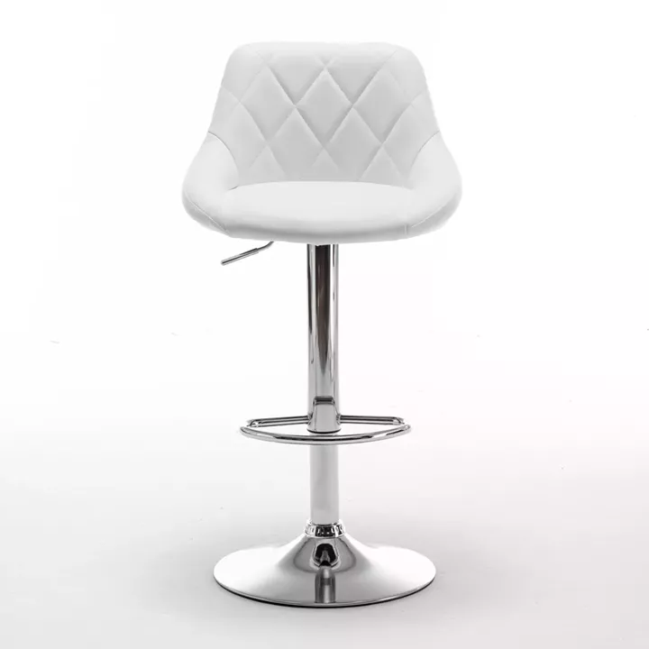 Σκαμπό Bar ArteLibre GARSA Με Πλάτη Πτυσσόμενο Λευκό PU/Μέταλλο 46x46x83-105cm